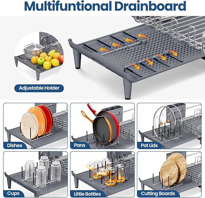 TOOLF Expandable Dish Rack, Dish Drying Rack - Image 4