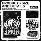 Breling Set of 6 Kitchen Towels Modern Minimalist Dish Towel Black Bathroom - Image 3