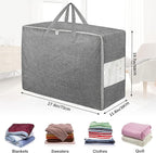 4Pack 105L Extra Large Storage Bags, Folding Comforter Blanket Storage Bags - Image 2