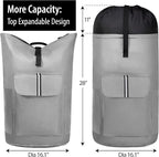 BeeGreen Grey-Laundry-Bag-Backpack-Extra-Large-Heavy-Duty, 125L Portable Travel - Image 2