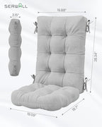 SERWALL HDPE Outdoor Rocking Cushion Set of 2, Memory Foam Cushion Flowers Pattern - Image 3