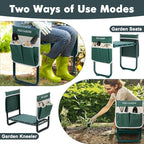 FEED GARDEN Garden Kneeler and Seat, Upgraded Foldable Gardening Stool with 10.23" Wide Kneeling Pad, Heavy Duty Gardening Bench Chair with 2 Tool Pouches, Gardening Gifts for Seniors Mom Women Men - Image 7