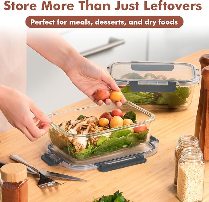 Razab 4 Pcs 1860ml / 63 Oz Large Glass Food Storage Containers - Image 6