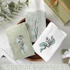 Abstract Botanical Hand Towels Boho Sage Green Botanical Bathroom Decor 14x29 - Image 6