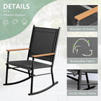 Shintenchi Outdoor Rocking Chairs Set of 2,Upgraded High Back Patio Rocking Chair Set,Breathable Textilene Fabric Outdoor Rocking Chair for Porch,Patio,Garden,Balcony,Black - Image 4