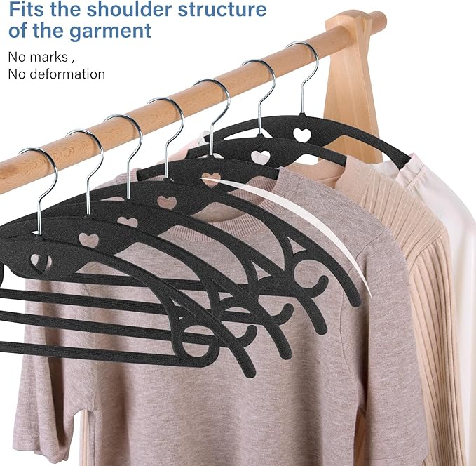 IEOKE Velvet Hangers 50 Pack: Felt Clothes Hangers Heavy Duty Shirt Sweater - Image 5