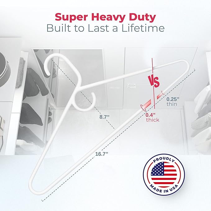 Neaties Heavy Duty Clothes Hangers 100+ Pack – Made in The USA – 8lb Capacity - Image 2