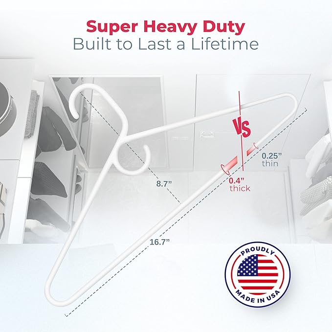 Neaties Heavy Duty Clothes Hangers 100+ Pack – Made in The USA – 8lb Capacity - Image 2