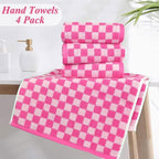 Jacquotha Pink Hand Towels 4 Pack, Cotton Decorative Bathroom Hand Towel & - Image 5