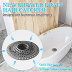 Bathtub Drain Hair Catcher, Silicone Tub Hair Catcher Drain Protector, - Image 2