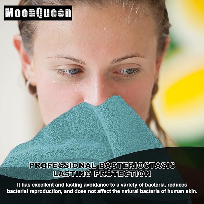 MOONQUEEN Microfiber Facial Cloths Fast Drying Washcloth 12 Pack - Image 5