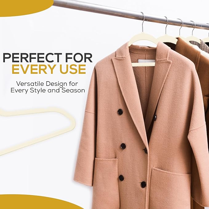 Premium Velvet Hangers 30 Pack Ultra Thin Non Slip Adult Felt Space Saving Suit - Image 7