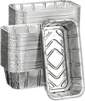 50 Pack 2Lb Loaf Pans, 8.5" X 4.5" X 2.6" Foil Heavy Duty Disposable Aluminum by MOACOCK