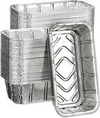 50 Pack 2Lb Loaf Pans, 8.5" X 4.5" X 2.6" Foil Heavy Duty Disposable Aluminum by MOACOCK