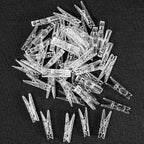 iKammo 50PCS Plastic Clothespins Mini Clear Clips Photo Clips Photo Paper Peg - Image 2