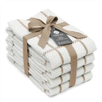 100% Cotton Terry Dish Towels, 4 Pack Checks, 16 x26 Inches, Super Soft and by Ecotribe