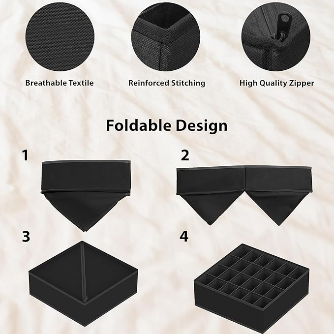 Simple Houseware Closet Underwear Organizer Drawer Divider Assorted 7 Pieces - Image 3