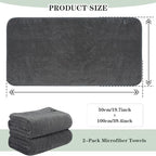 KinHwa Microfiber Hand Towels for Bathroom Soft and Absorbent Face Towels Grey - Image 2