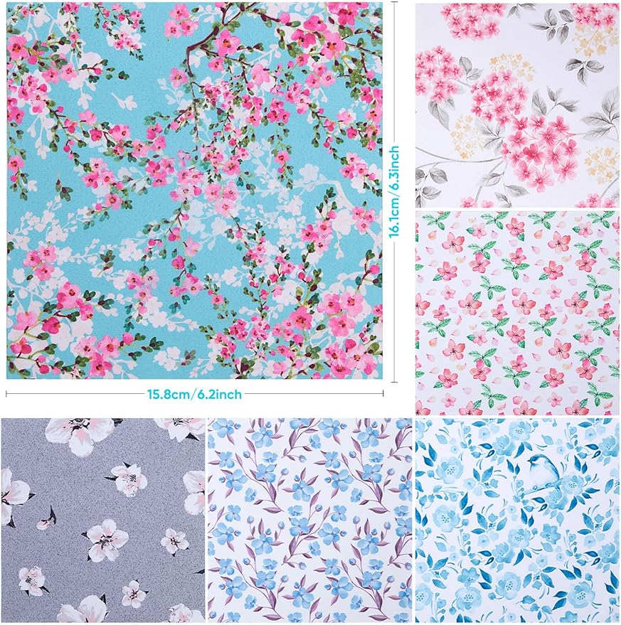 6PCS Thickened Glasses Cleaning Cloth Elegant Flower Design Microfiber Cleaning - Image 2