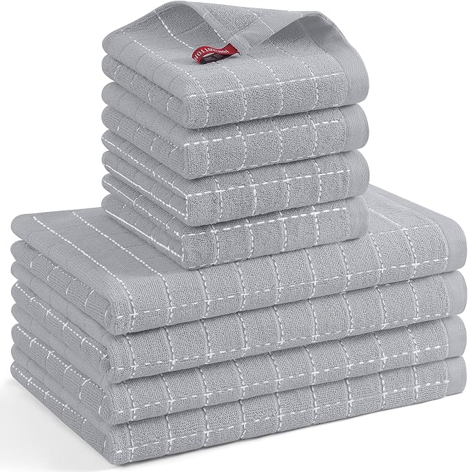 Mordimy 100% Cotton Terrycloth Kitchen Towels and Dishcloths Sets, Soft and by Mordimy