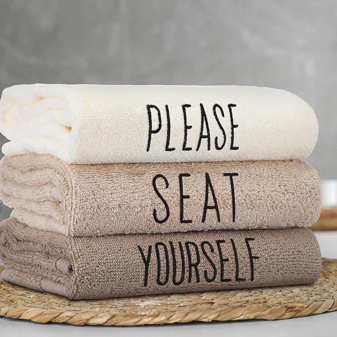 3 Pcs Decorative Hand Towels for Bathroom and Kitchen Rustic Embroidered 100% - Image 3