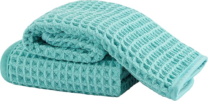 Microfiber Waffle Face Towels, 2 Pieces, Fast Drying, Lint Free 430 GSM by Unknown