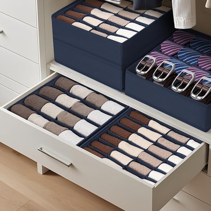 Joyoldelf Sock Drawer Organizer Divider 4 Packs Underwear Organizer, 2 x 24 - Image 3