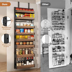 8-Tier Over The Door Pantry Organizer, Heavy-Duty Metal Wall Mount or Hanging - Image 3