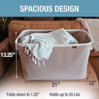 CleverMade Collapsible Laundry Basket LUXE 2 Pack – 60L Foldable Cotton Blend - Image 3