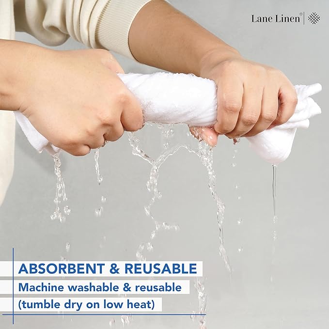 LANE LINEN 6 PC Wash Cloths Bathroom Set -100% Cotton Highly Absorbent - Image 7
