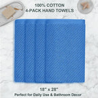 VOOVA & MOVAS Blue Hand Towels for Bathroom, 4 Pack Large 18"x28" - Image 4