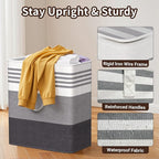 WOWBOX 2 Pack Laundry Hampers Baskets, Freestanding Dirty Clothes Hampers - Image 3
