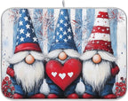 Three Cute Gnomes Pattern Dish Drying Mat by OTVEE