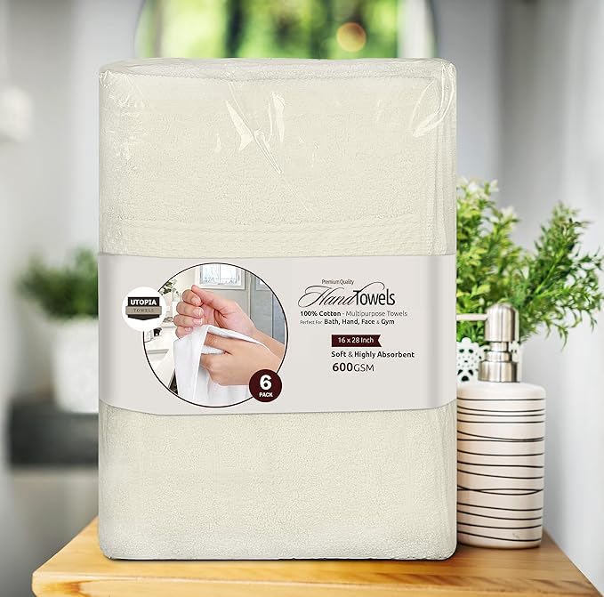 Utopia Towels 6 Pack Premium Hand Towels Set, 16 by 28 inches, 100% Ring Spun - Image 8