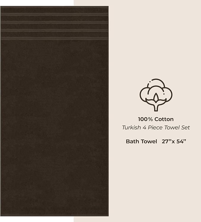 American Soft Linen Luxury 4 Piece Bath Towels, 600 GSM 100% Cotton Turkish - Image 4