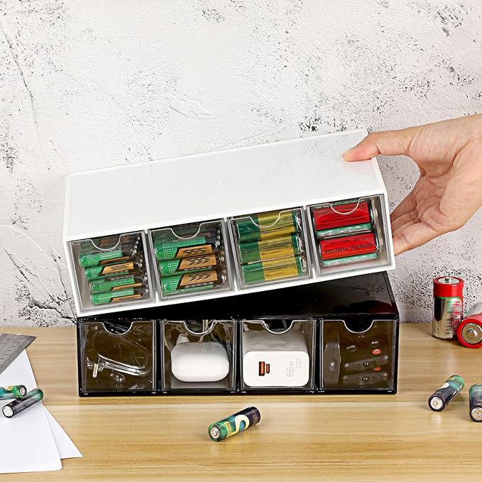 BTSKY 1 Pack Black Acrylic Battery Storage Organizer - Image 6