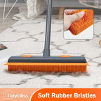 Pet Hair Removal Broom, 57.5 inches Rubber Brush Carpet Rake - Image 2