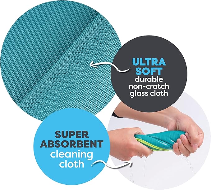 SCRUBIT Microfiber Cloths for Glass – Lint Free Window Cleaning Cloth for - Image 7