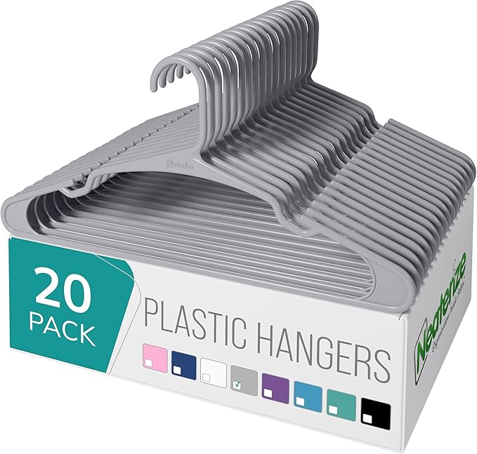 NEATERIZE Clothes Hangers Plastic 20 Pack by Neaterize