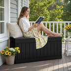 JUMMICO 78 Gallon Outdoor Deck Box Large Resin Storage Box for Patio Furniture Cushions and Garden Tools (Black) - Image 6