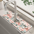 Abstract Gray and Red Hexagon Sink Faucet Absorbing Mat Sink Splash Guard by Unknown