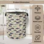 Cute Japanese-Style Fish Foldable Laundry Hamper - Image 2