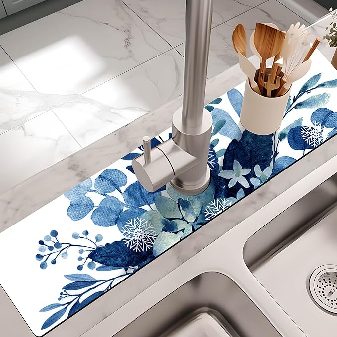 Kitchen Sink Splash Guard Faucet Mat -1 PC Super Absorbent Fast Drying Mat Sink - Image 2