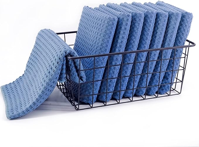 POLYTE Ultra Premium Microfiber Kitchen Dish Hand Towel Waffle Weave, 8 Pack - Image 3