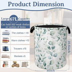 Eucalyptus Spring Botanical Laundry Basket, Foldable Oxford Cloth Laundry Hamper - Image 2