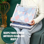 Hoolerry 6 Pieces Sweater Storage Bags Plastic Clear PVC Clothes Storage Bags - Image 4