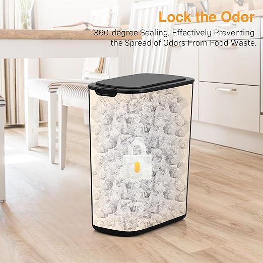 Bathroom Trash Can with Lid 5 Gallon Black Motion Senor Automatic Garbage Cans - Image 4