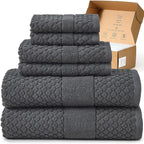 Simple&Opulence 6 Piece Luxury Towel Set, 100% Cotton Bathroom Towels by SimpleOpulence
