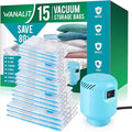Vacuum Storage Bags with Electric Air Pump, New Air Valve Combo 15 Pack by WANALIT