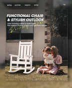 KINGYES Oversized Outdoor Rocking Chair, All-Weather Patio Rocking Chairs for Porch, HDPE Outdoor Patio Rockers with High Back & Wide Seat for Garden, Lawn, White - Image 8